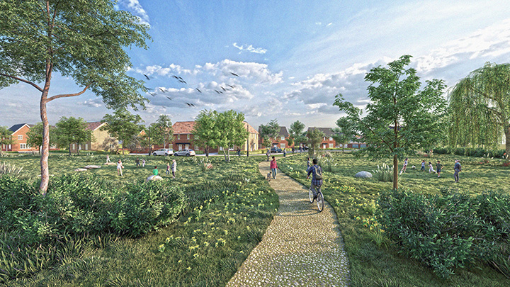 Artistic impression of SuDS dry