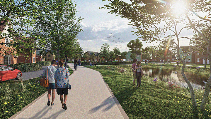 Artistic impression of the village green