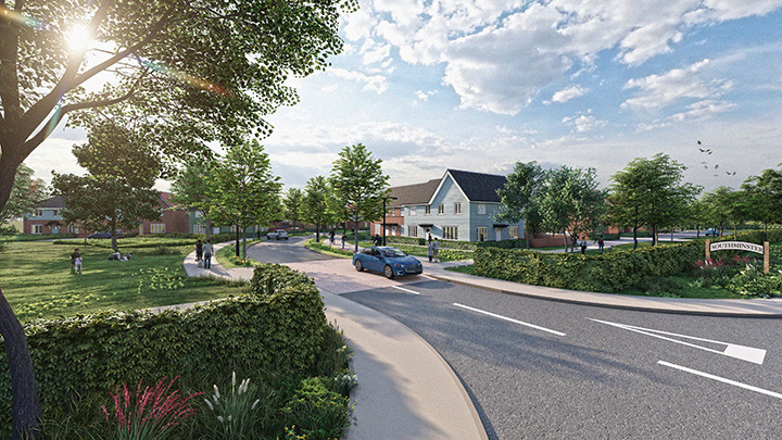 Artistic impression of the gateway to the development
